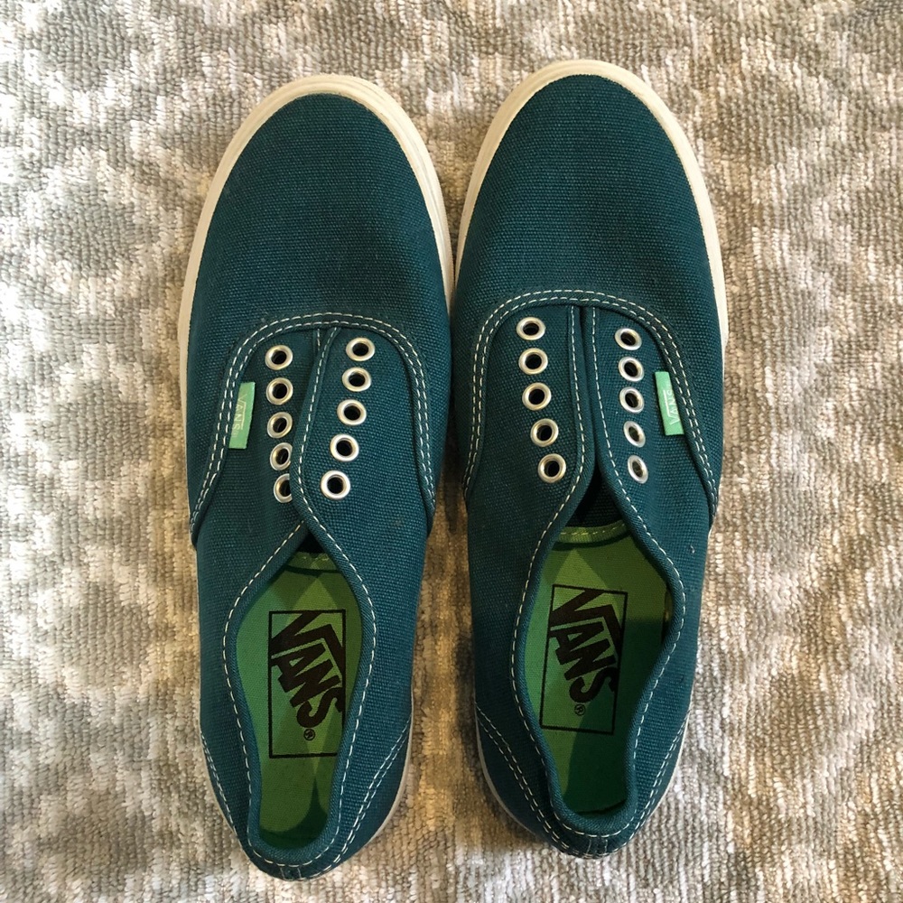 turquoise vans size women’s 7 *never worn*